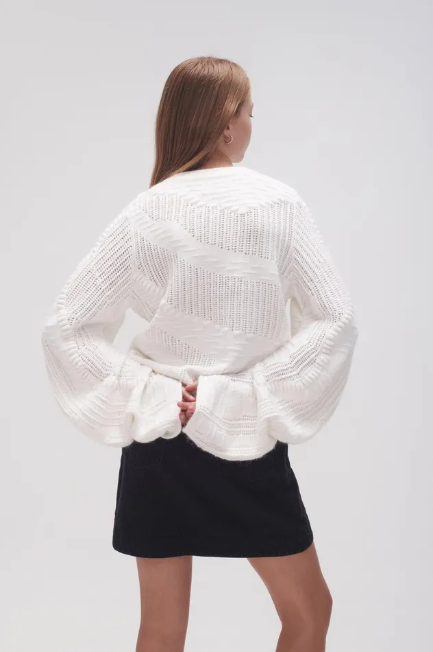 Matilda Landscape Knit Ivory Women Aje Knitwear 038 Jumpers