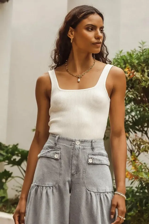 Melody Ribbed Bodysuit In White 8211 FINAL SALE White Women Bohme Tops