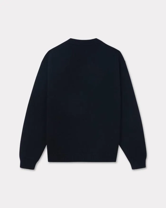 Men 039Boke Flower039 Embroidered Cardigan In Wool Black Kenzo Sweaters And Cardigans