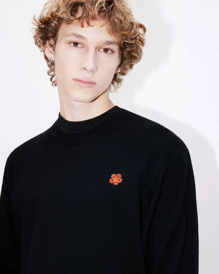 Men 039Boke Flower039 Embroidered Jumper Black Kenzo Sweaters And Cardigans