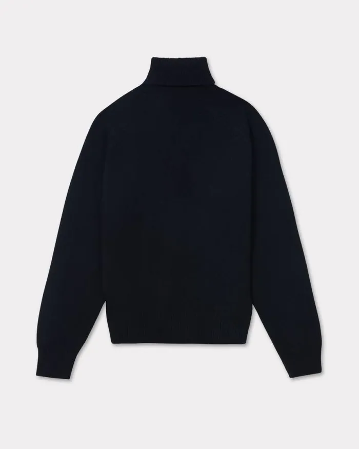 Men 039Boke Flower039 Embroidered Turtleneck Jumper In Wool Black Kenzo Sweaters And Cardigans