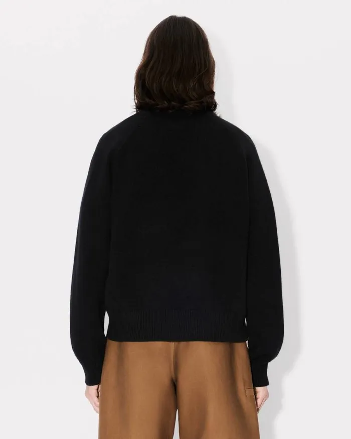 Men 039Boke Flower039 Embroidered Turtleneck Jumper In Wool Black Kenzo Sweaters And Cardigans