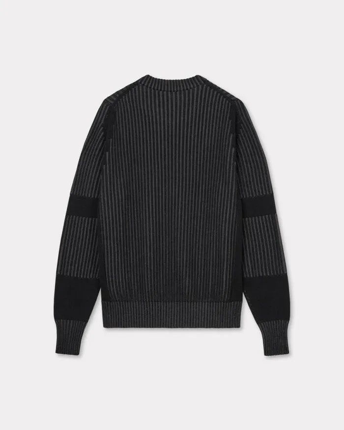 Men 039Boke Flower 20039 Embroidered Jumper In Wool And Cotton Black Kenzo Sweaters And Cardigans