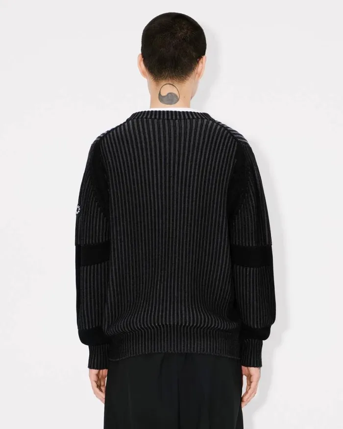 Men 039Boke Flower 20039 Embroidered Jumper In Wool And Cotton Black Kenzo Sweaters And Cardigans