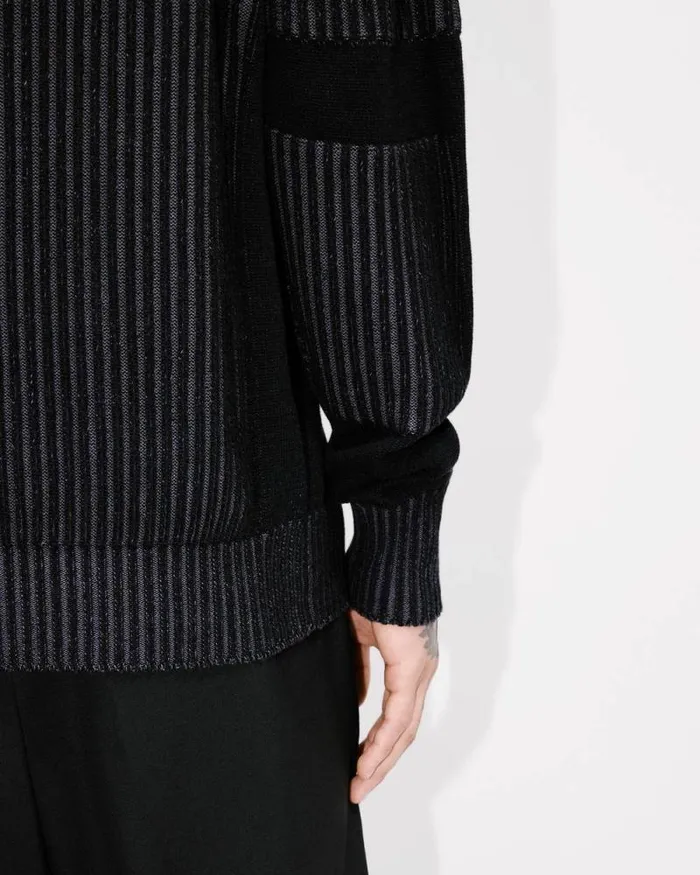 Men 039Boke Flower 20039 Embroidered Jumper In Wool And Cotton Black Kenzo Sweaters And Cardigans