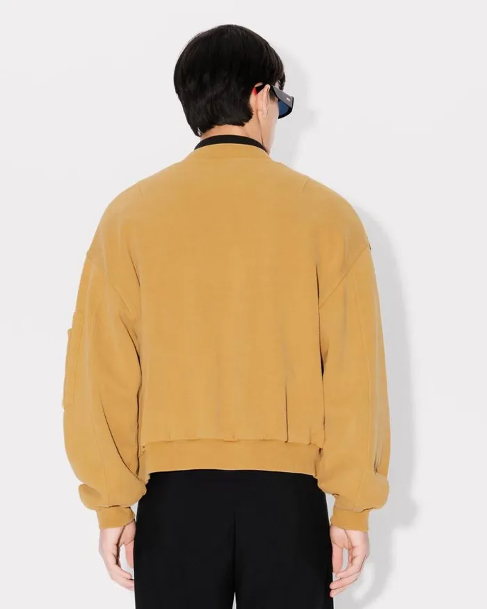 Men 039KENZO Kube039 Reversible Bomber Dark Camel Kenzo Jackets And Coats