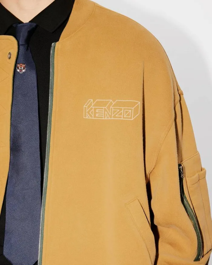 Men 039KENZO Kube039 Reversible Bomber Dark Camel Kenzo Jackets And Coats
