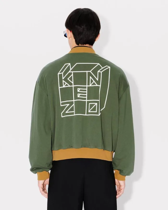 Men 039KENZO Kube039 Reversible Bomber Dark Camel Kenzo Jackets And Coats