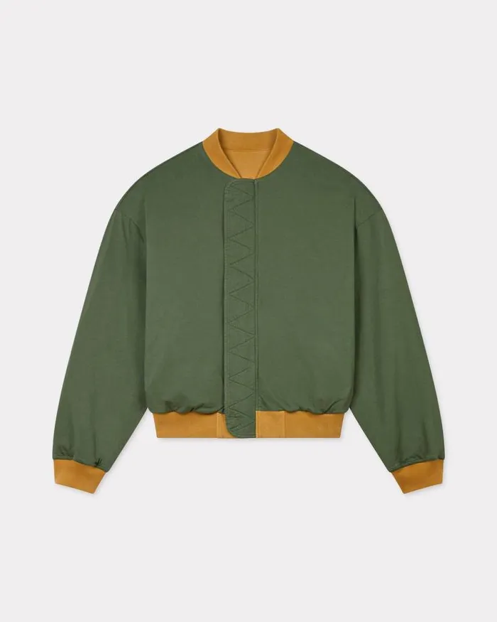 Men 039KENZO Kube039 Reversible Bomber Dark Camel Kenzo Jackets And Coats