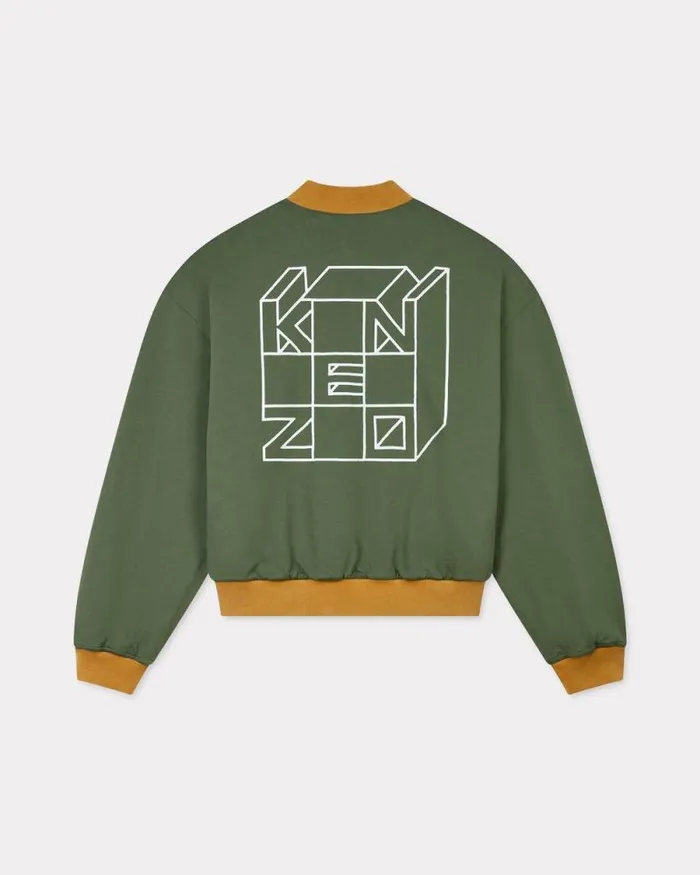 Men 039KENZO Kube039 Reversible Bomber Dark Camel Kenzo Jackets And Coats