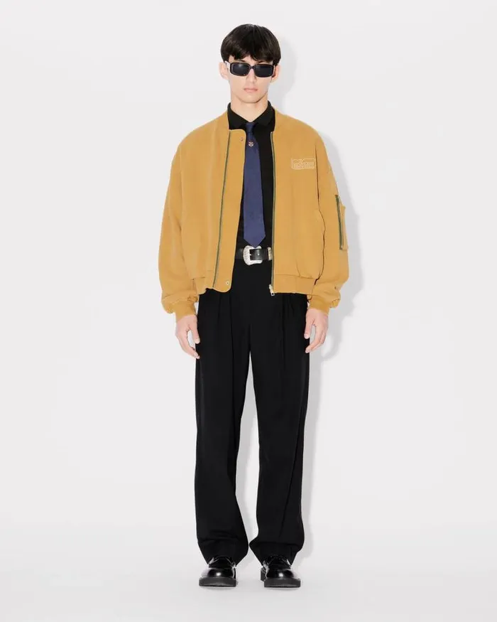 Men 039KENZO Kube039 Reversible Bomber Dark Camel Kenzo Jackets And Coats