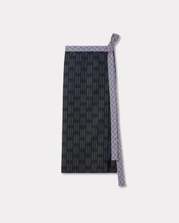 Men 039KENZO Weave039 Apron In Wool And Cotton Black Kenzo Pants And Shorts