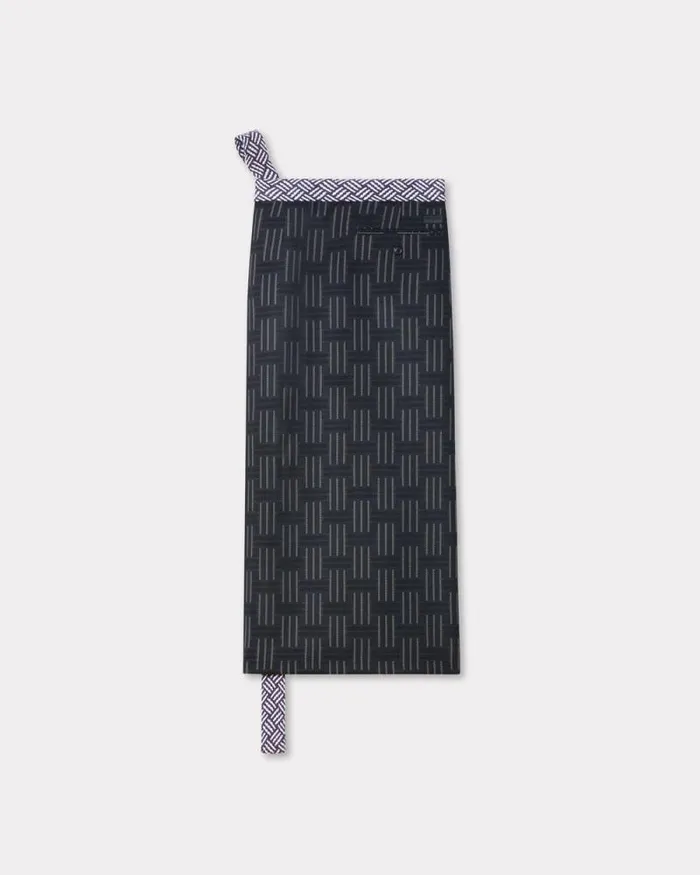 Men 039KENZO Weave039 Apron In Wool And Cotton Black Kenzo Pants And Shorts