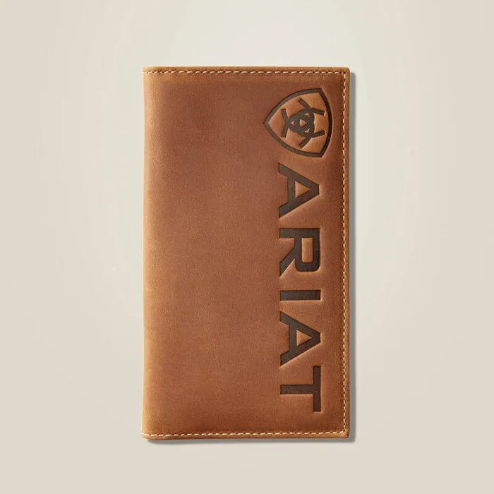Men Bags and Wallets Ariat Rodeo Wallet Large Logo Medium Brown