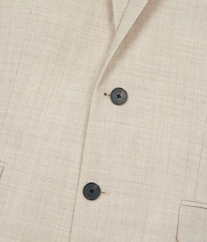 Men Beige Wool Suit Fitted Jacket THE KOOPLES Blazers and Suits