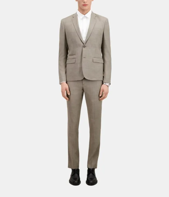 Men Beige Wool Suit Jacket THE KOOPLES Blazers and Suits