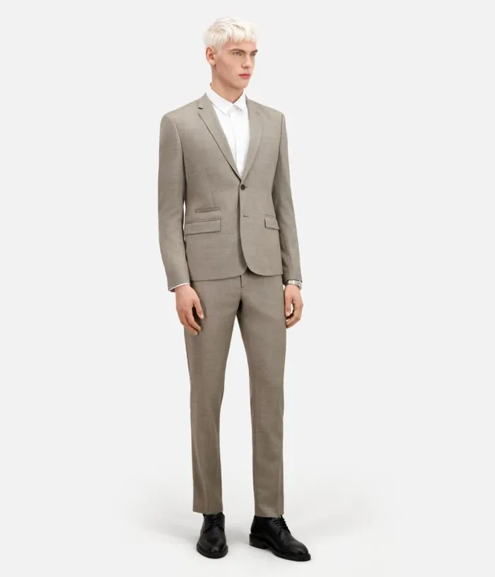 Men Beige Wool Suit Jacket THE KOOPLES Blazers and Suits