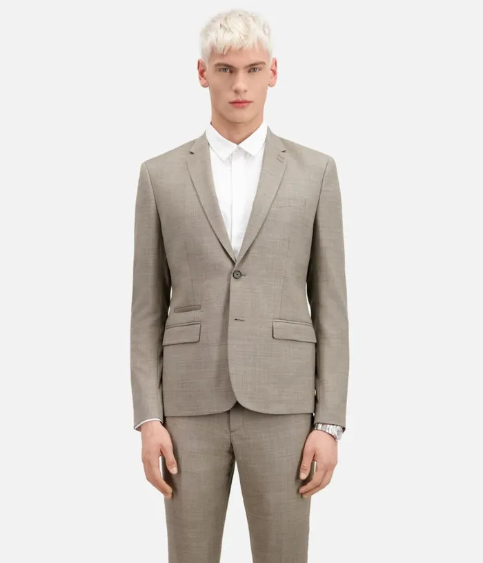 Men Beige Wool Suit Jacket THE KOOPLES Blazers and Suits