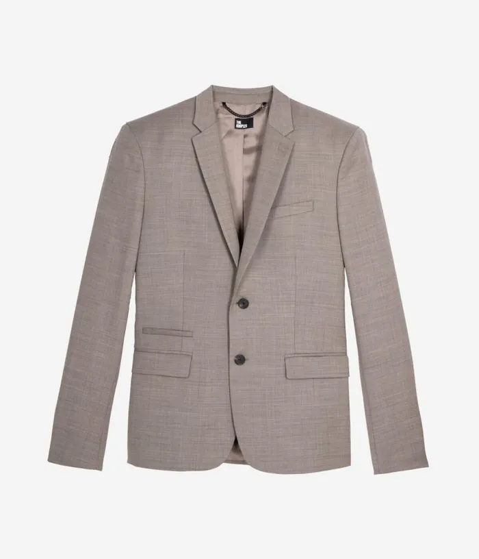 Men Beige Wool Suit Jacket THE KOOPLES Blazers and Suits
