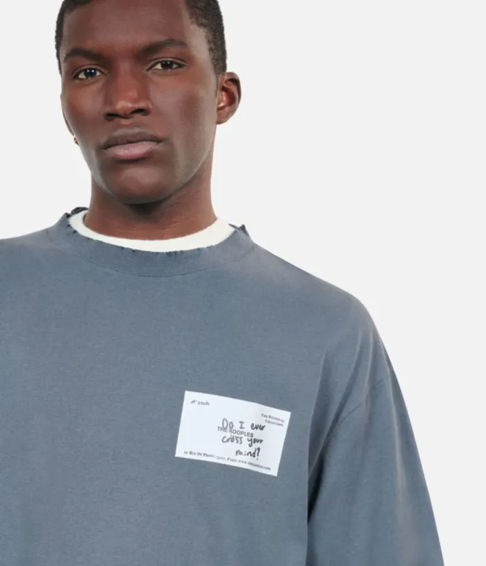 Men Blue Business Card Serigraphy Tshirt THE KOOPLES Tshirts