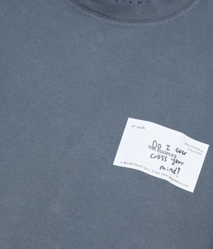 Men Blue Business Card Serigraphy Tshirt THE KOOPLES Tshirts
