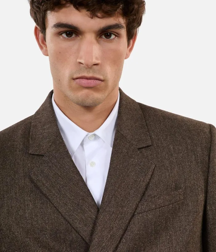 Men Brown Wool Suit Jacket THE KOOPLES Blazers and Suits