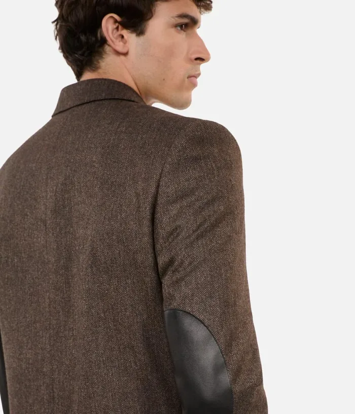 Men Brown Wool Suit Jacket THE KOOPLES Blazers and Suits