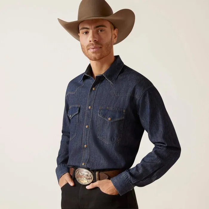 Men Button Down Shirts Ariat Classic Denim Shirt Broadway