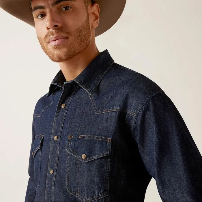 Men Button Down Shirts Ariat Classic Denim Shirt Broadway