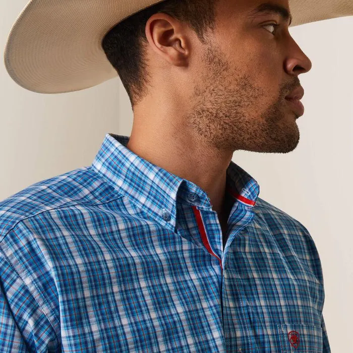 Men Button Down Shirts Ariat Pro Series Leyton Classic Fit Shirt Light Blue