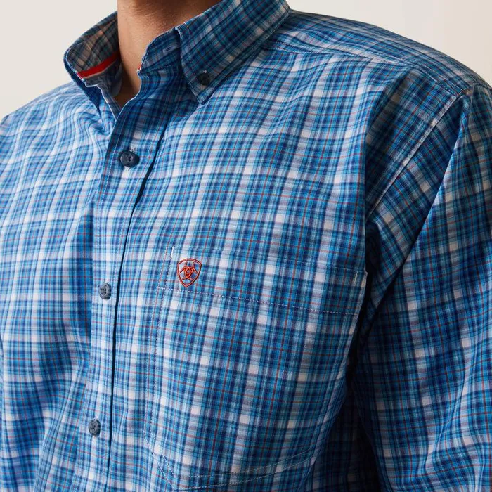 Men Button Down Shirts Ariat Pro Series Leyton Classic Fit Shirt Light Blue