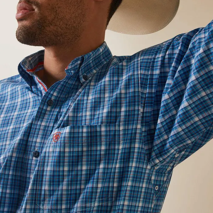 Men Button Down Shirts Ariat Pro Series Leyton Classic Fit Shirt Light Blue
