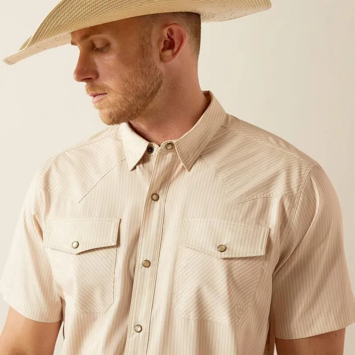 Men Button Down Shirts Ariat VentTEK Western Fitted Shirt Tan Men Button Down Shirts Ariat VentTEK Western Fitted Shirt Tan