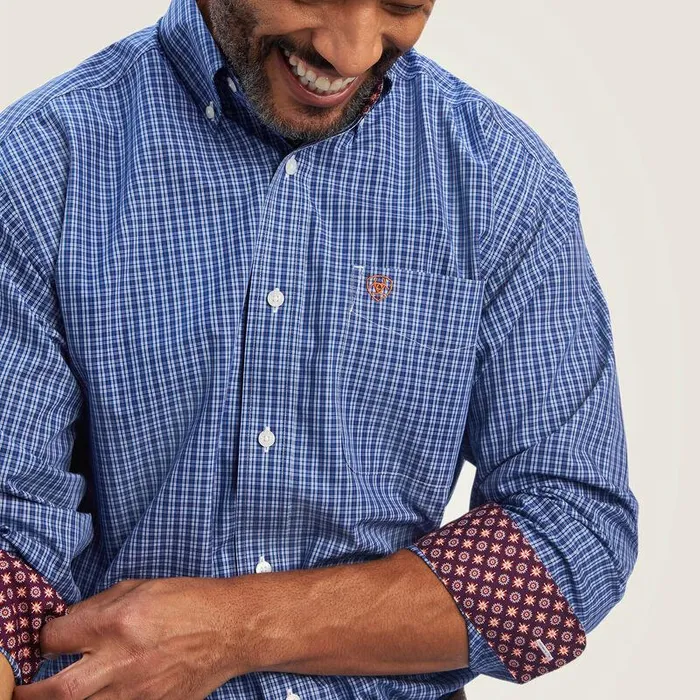 Men Button Down Shirts Ariat Wrinkle Free Dash Classic Fit Shirt Limoges