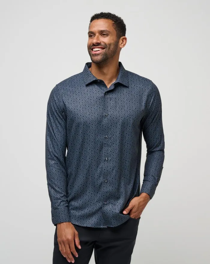 Men ButtonUps TravisMathew COUNTRY MILE LONG SLEEVE BUTTONUP Black