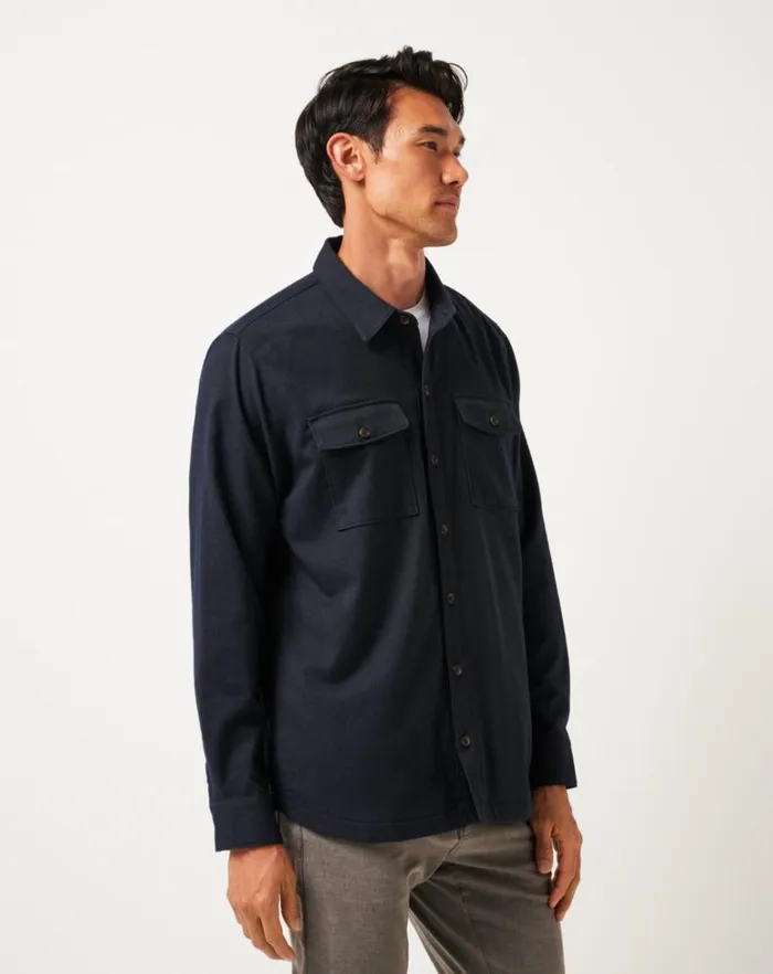 Men ButtonUps TravisMathew LIFESTYLE SHIFT SHIRT JACKET Navy Men ButtonUps TravisMathew LIFESTYLE SHIFT SHIRT JACKET Navy
