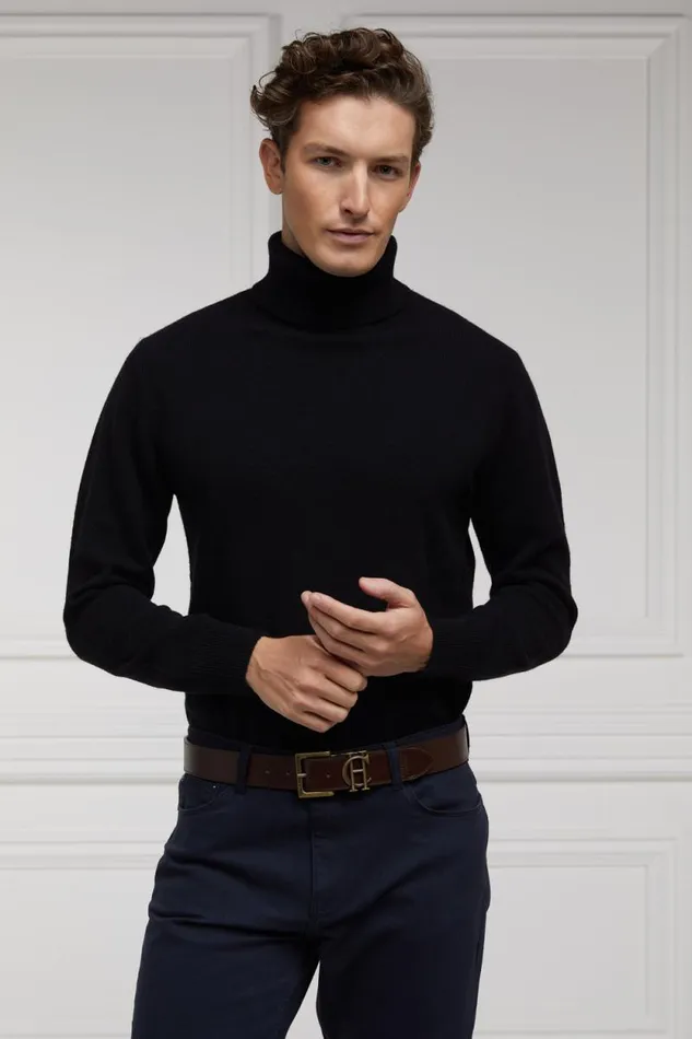 Men Byron Roll Neck Knit Black Holland Cooper Knitwear