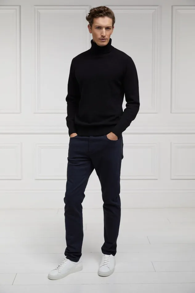 Men Byron Roll Neck Knit Black Holland Cooper Knitwear