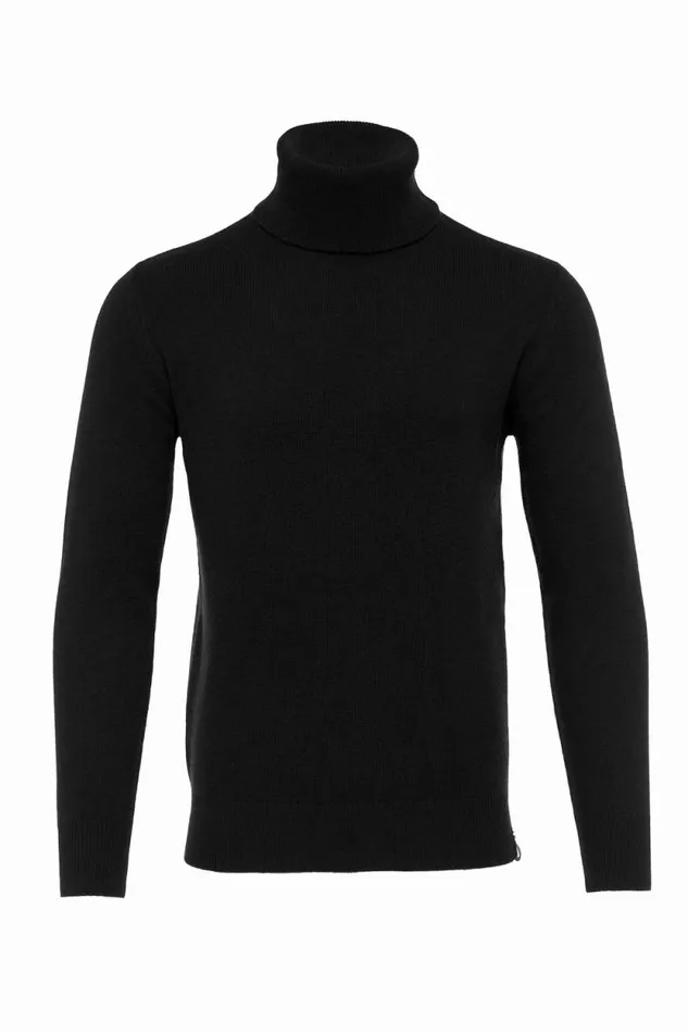 Men Byron Roll Neck Knit Black Holland Cooper Knitwear