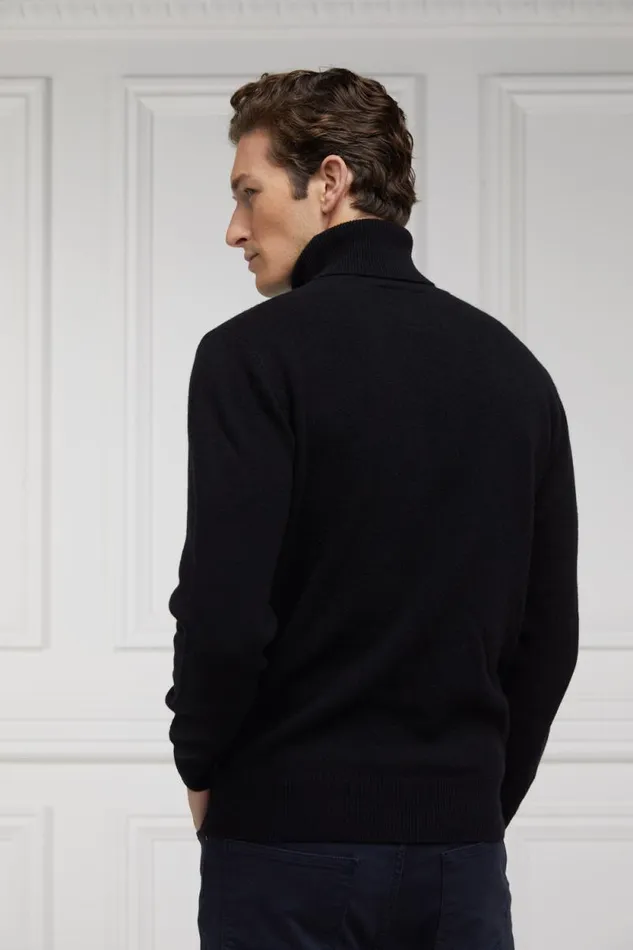 Men Byron Roll Neck Knit Black Holland Cooper Knitwear