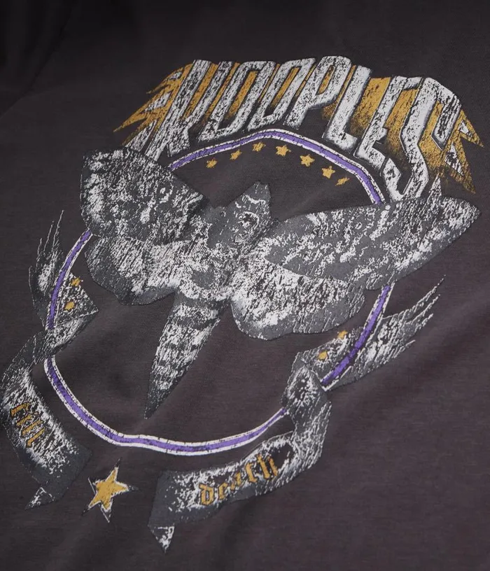 Men Carbon Grey Tshirt With Skull Butterfly Screen Print THE KOOPLES Tshirts Men Carbon Grey Tshirt With Skull Butterfly Screen Print THE KOOPLES Tshirts