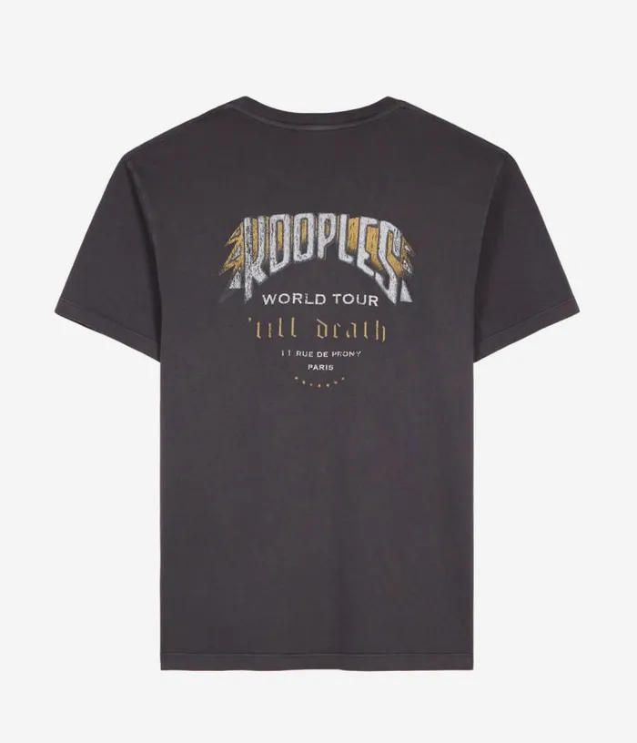 Men Carbon Grey Tshirt With Skull Butterfly Screen Print THE KOOPLES Tshirts Men Carbon Grey Tshirt With Skull Butterfly Screen Print THE KOOPLES Tshirts