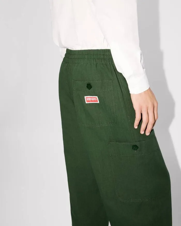 Men Cargo Jog Pants Dark Khaki Kenzo Pants And Shorts