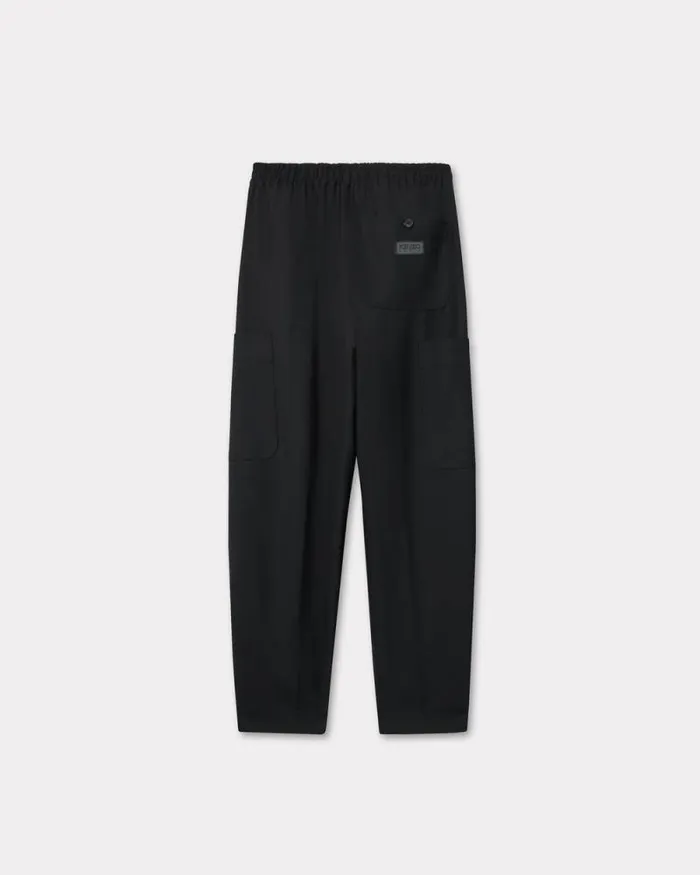 Men Cargo Jog Pants In Virgin Wool Black Kenzo Pants And Shorts