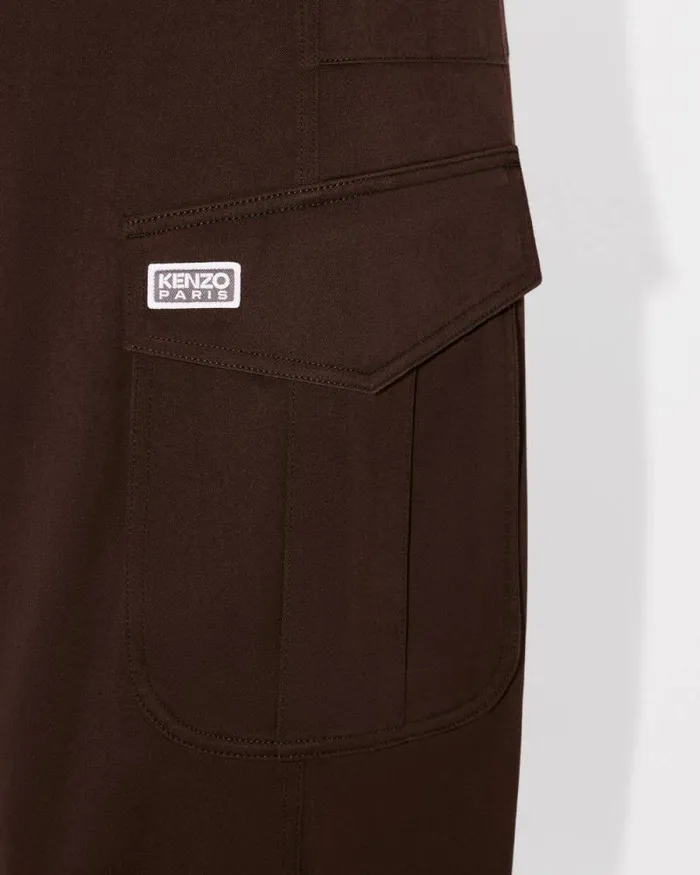 Men Cargo Pant In Cotton Dark Brown Kenzo Pants And Shorts