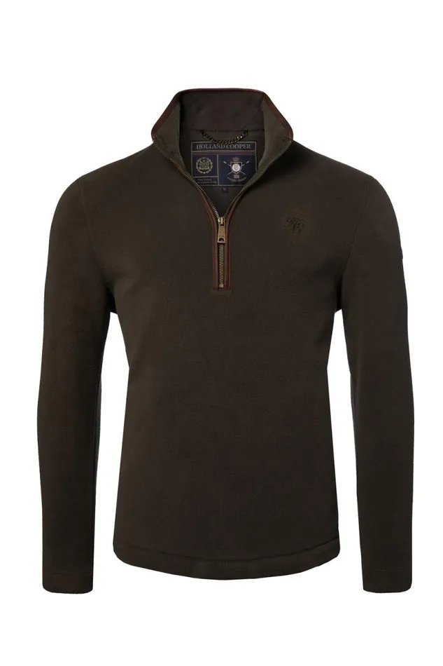 Men Country Fleece Quarter Zip Khaki Holland Cooper Fleeces Men Country Fleece Quarter Zip Khaki Holland Cooper Fleeces