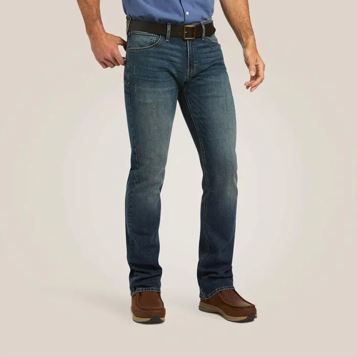 Men Denim Ariat M7 Slim Premium Straight Jean Asmu Blue Lake