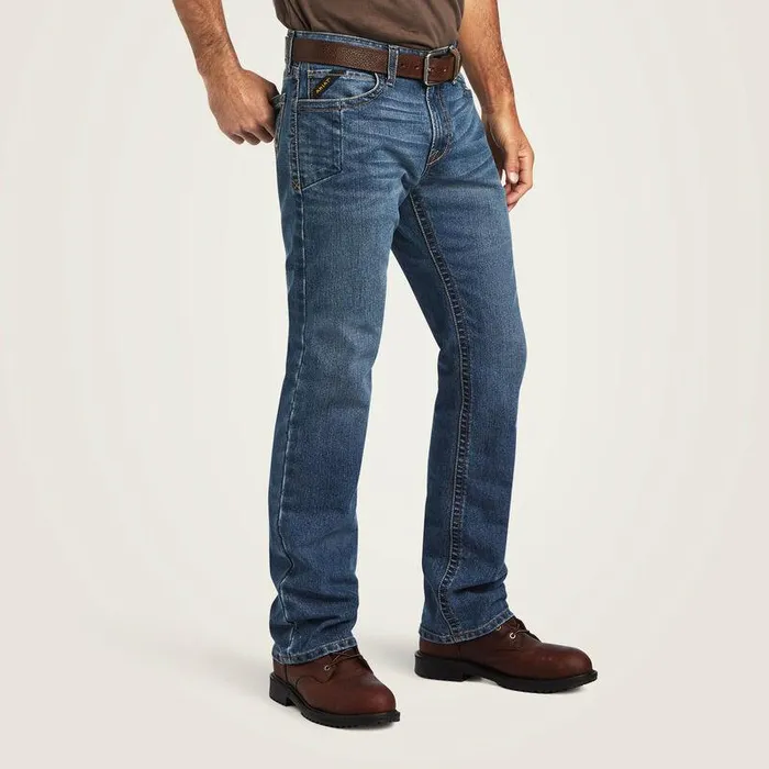Men Denim Ariat Rebar M7 DuraStretch Edge Stackable Straight Leg Jean Rico