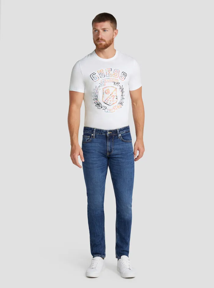 Men Denim GUESS Eco Lowrise Slim Chris Denim Jeans In Kent Wash Men Denim GUESS Eco Lowrise Slim Chris Denim Jeans In Kent Wash