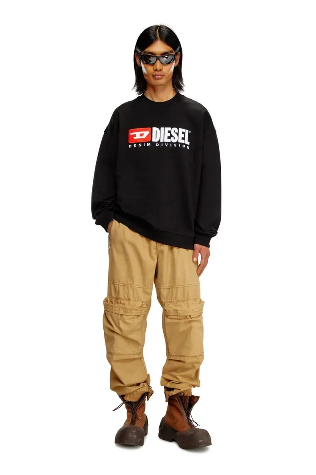 Men Diesel Sweatshirts and Hoodies SBOXTDIV Black